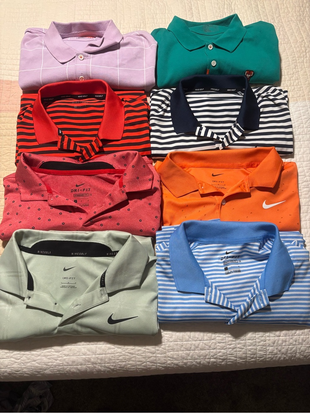 8 Nike Men’s Polo Shirts - Dri-FIT Performance